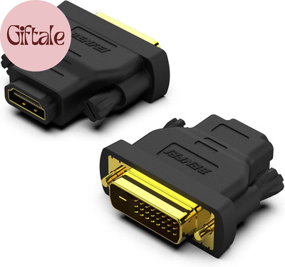 DVI to HDMI, Bidirectional DVI-D to HDMI Male to Female Adapter with Gold-Plated