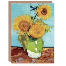 Vincent van Gogh Art Card Vase with Three Sunflowers