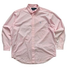 VTG Ralph Lauren Blake Pink Gingham Check Button Down Shirt Men  s L 100 Cotton