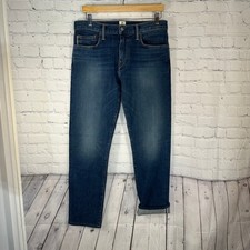 Hiroshi Kato Mens Slim Straight Selvedge Denim Jeans Dark Wash Made in USA 32