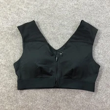 Tommie Copper Sports Bra Womens Large Shoulder Support Zip Front Activewear Gym