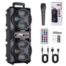 3000W Portable Bluetooth Speaker Sub Woofer Heavy Bass Sound System Party  Mic