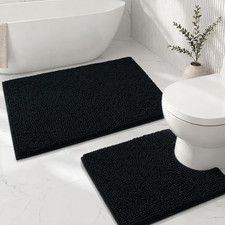 Bathroom Rugs Sets 2 Piece,Super Absorbent Soft,Thick,Machine Washable Chenille