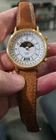Vintage Timex 364 gold-tone quartz watch  With sun and moon phase & New Batter