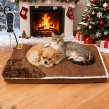 Heated Pet Bed for Cat  Puppy, 20 20In Dog Beds with Memory Foam Pet Bed, Ni...