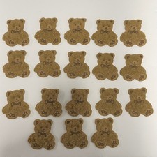 Large Lot of 18 Brown Furry Teddy Bear Plush Sew On Appliques Patches 3  Fuzzy