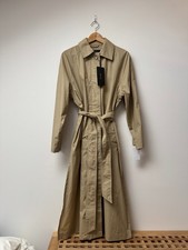 Massimo Dutti Beige Longline Cotton Trench Coat with Belt_Size S_Brand New