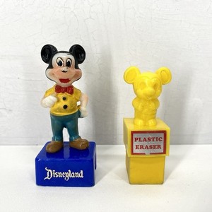 Vintage Mickey Mouse Pencil Sharpener And Eraser 60s Collectible Stationary
