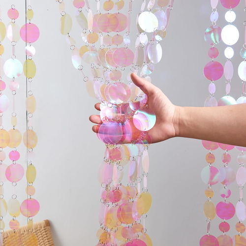 20 Stck. Pailletten Perlen Vorhang Türöffnung Perlen Vorhang Rosa Raumdeko Easy Ins - Bild 4 von 7