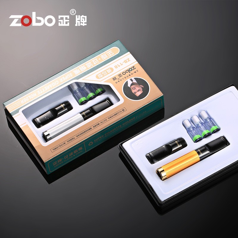 ZOBO Cigarette Holder with Replaceable Filter Cartridge, Gold Color
