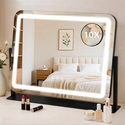Gioeda Vanity Mirror Lights 22X17 Lighted Makeup Mirror 10X Magnification 3