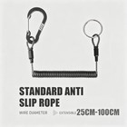 2X Fishing Coiled Lanyard Rope with Carabiner Clip & Key Ring – Retractable