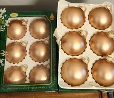 Christmas By Krebs Vintage USA Made Glass Ornaments Antique Gold 2โ
" Set of 12