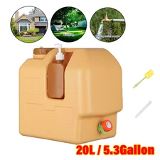 Portable Water Storage Bladder 5.3Gal Water Tank Camping w/Spigot Soap Dispenser