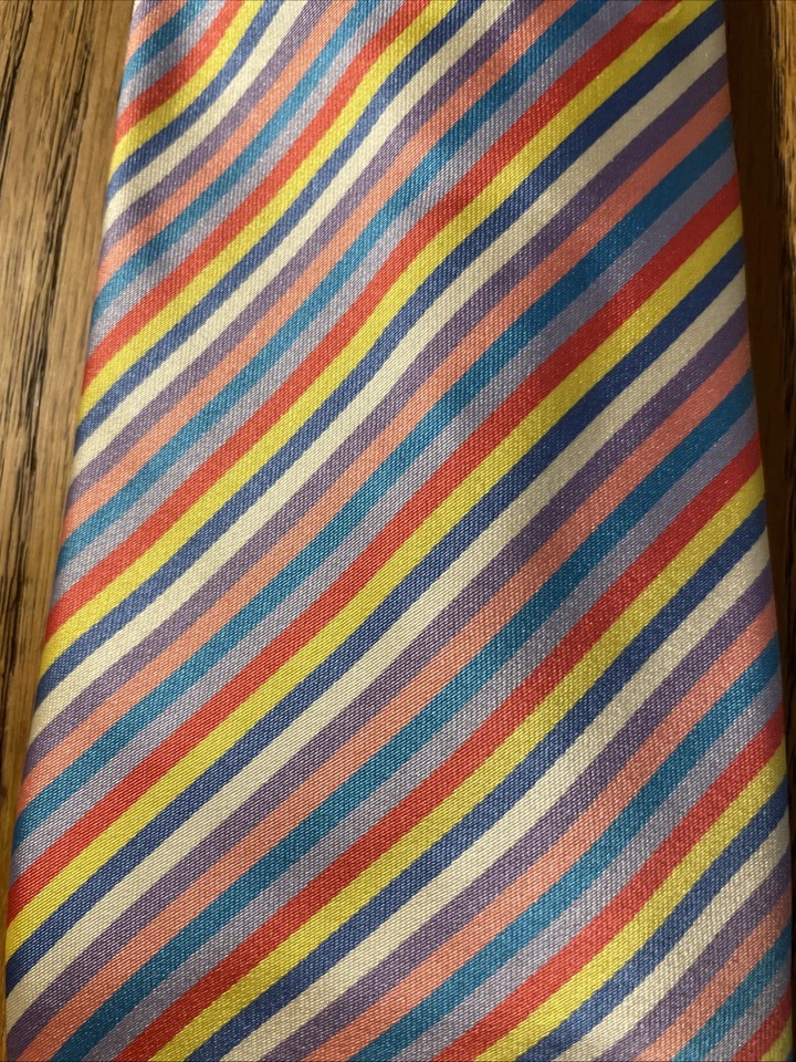 EUC Duchamp London Colorful Striped Silk Tie Necktie Hand Made In England UK - Image 2 of 4
