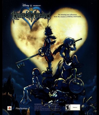 Disney Kingdom Hearts SquareSoft PlayStation 2 Vintage Magazine Print Ad 2002