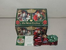 BOXED OLD WORLD TRUCK WITH TREE GLASS CHRISTMAS ORNAMENT 46029