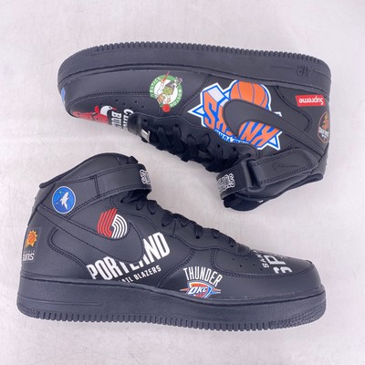 Size 10.5 - Supreme x NBA x Nike Air Force 1 07 Mid Black for sale