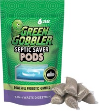 Green Gobbler Septic Tank Enzyme Treatment Packets, 6 Month Supply - Powerful &