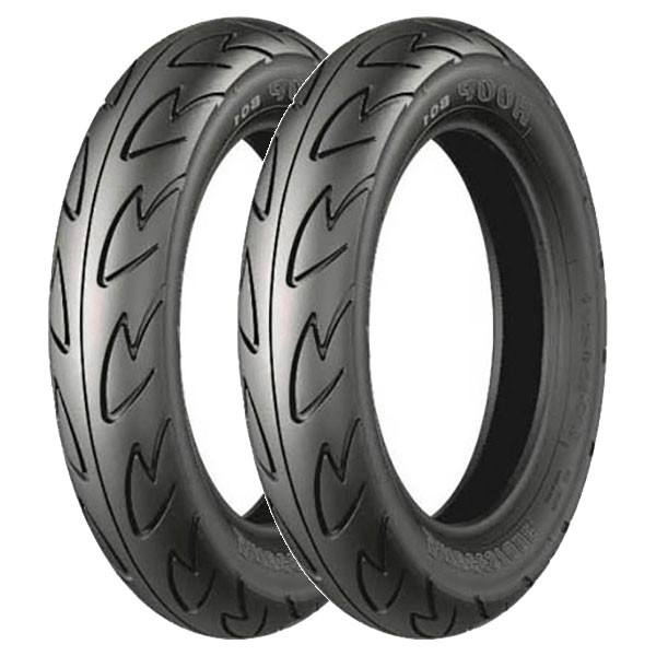 TYRE PAIR BRIDGESTONE 120/90-10 66J + 120/90-10 66J HOOP B01