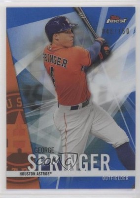 2017 Topps Finest Blue Refractor 46/150 George Springer #97 0zc5