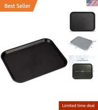 High-Traffic Black Cafeteria Tray 14" x 18" - Durable & Shatter-Resistant Design