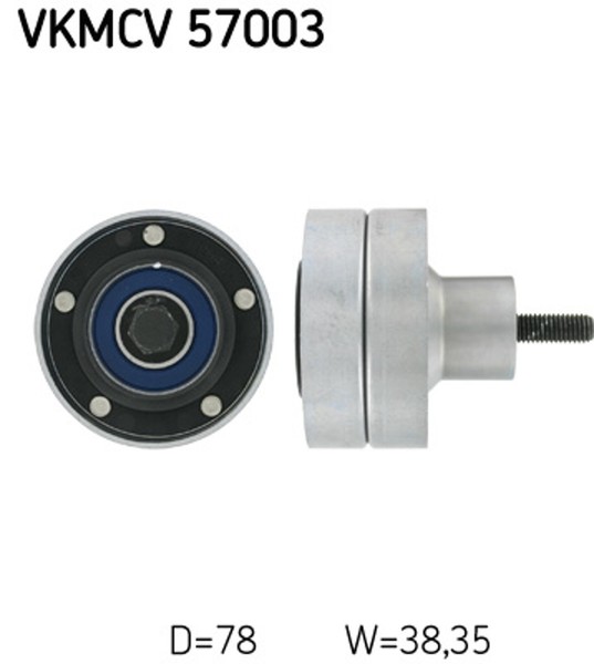 SKF Umlenk-/FüHrungsrolle Keilrippenriemen Vkmcv 57003 FüR 105 85 CF DAF XF-image