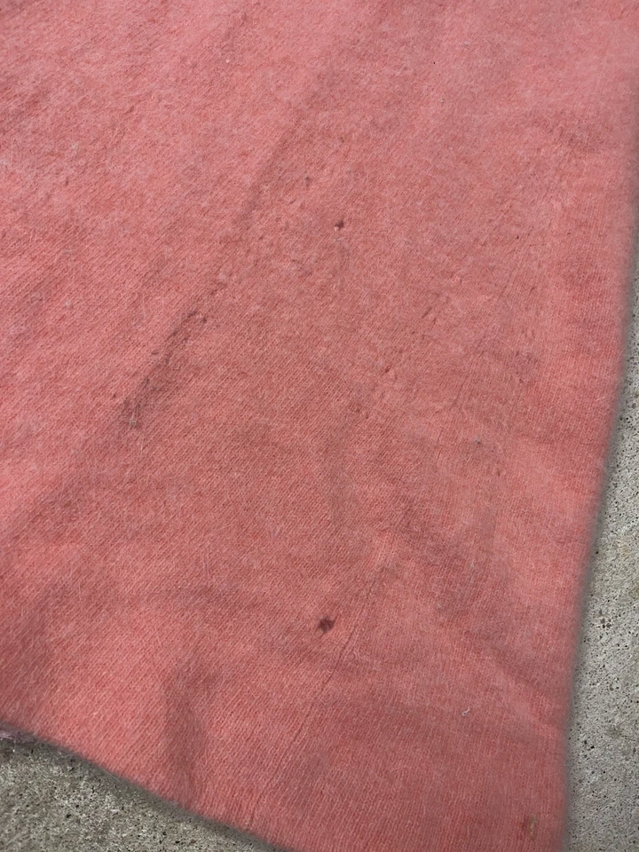 Vintage 60s Lambswool Sweater Dress Size 13 Pink Sleep Dress Haymaker Button M - Image 3 of 4