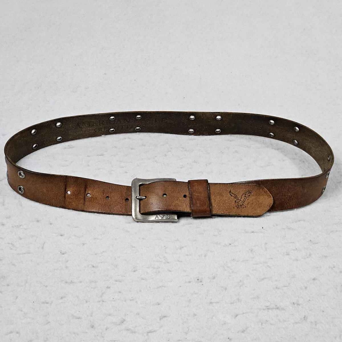 American eagle Outfitters Size M Brown Leather Embossed Belt 37” vintage western American Eagle Outfitters Leather Brown Belts for Women for  main image 2