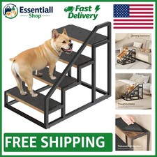 Elegant 4-Step Dog Stairs for Small Dogs - Non-Slip Safety Design 20.5 H