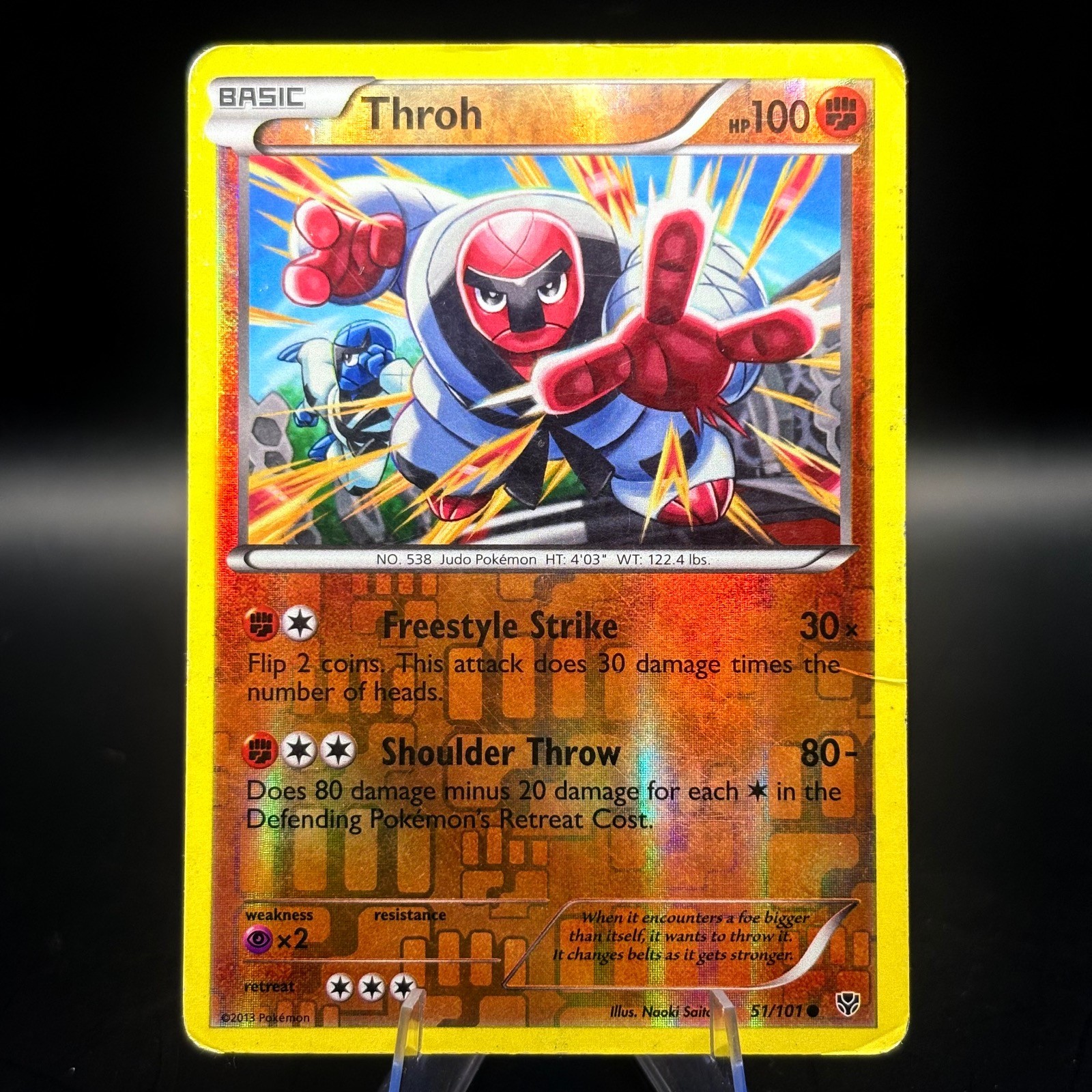 POKEMON THROH 51/101 REVERSE HOLO PLASMA BLAST MODERATELY PLAYED