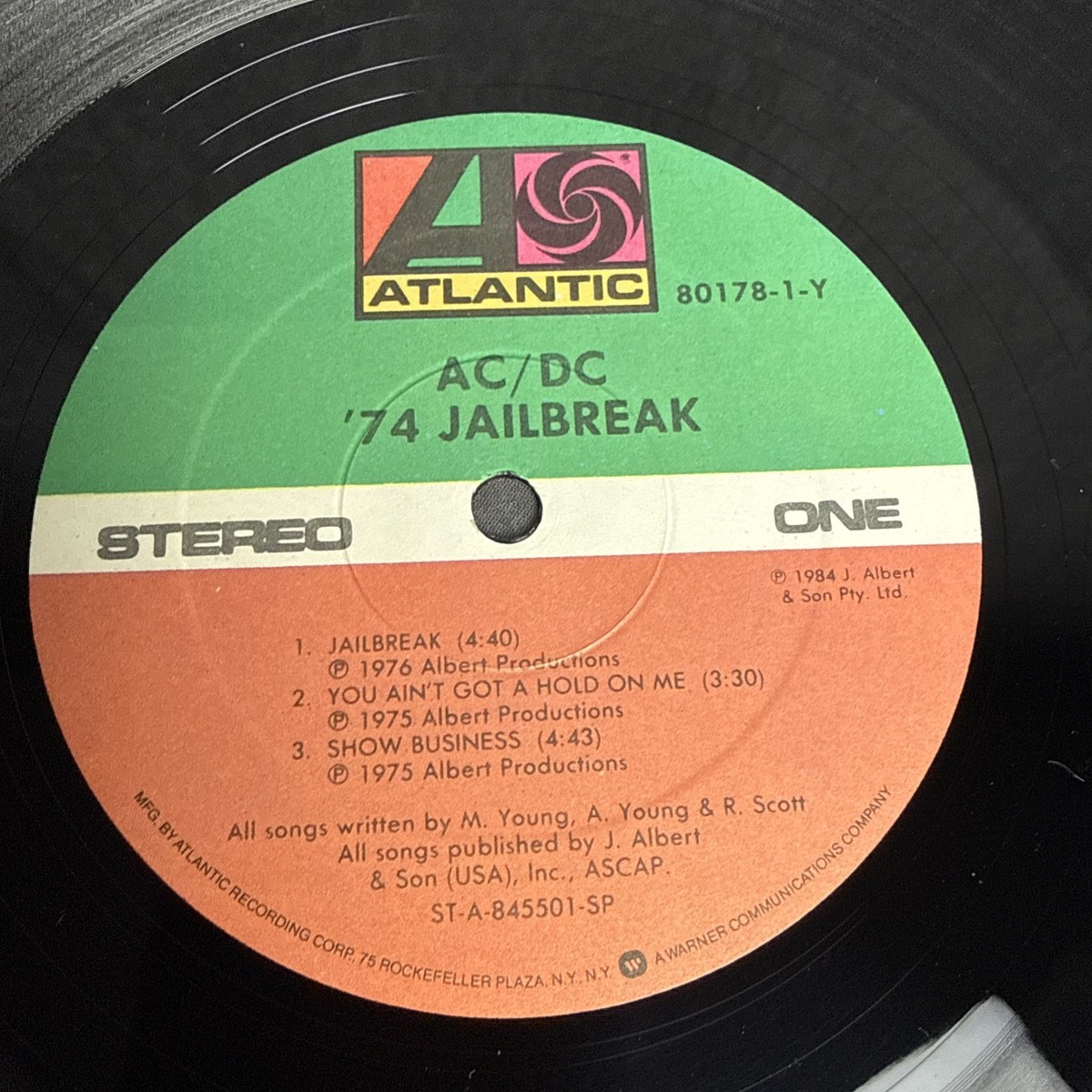 AC/DC - '74 Jailbreak (1984) LP Vinyl Atlantic 80178-1-Y | eBay