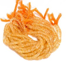 Natural Citrine Gemstone Heishi Shape Smooth Beads 5-6 mm Strand 8" AB-375