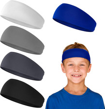 5Pcs Sports Headbands for Kids, Moisture Wicking Sweatbands for Footable Soccer