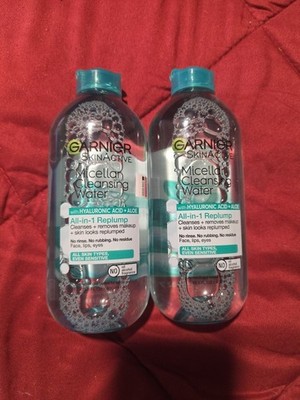 2 Garnier Micellar Water w/ Hyaluronic Acid Facial Cleanser & Makeup Remover 