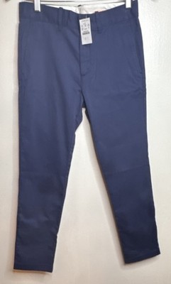 NWT J. Crewcuts Boys Chino Stretch Slim Fit Adjustable Navy Twill Pants Size 12 