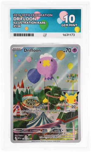 ACE 10 Drifloon 136/128 30th Celebration Pokemon Gem Mint