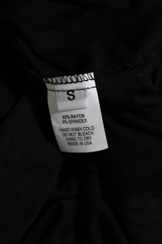 ELA USA Womens Half Sleeve Scoop Neck Draped Tee Shirt Black Size Small - Picture 5 of 5
