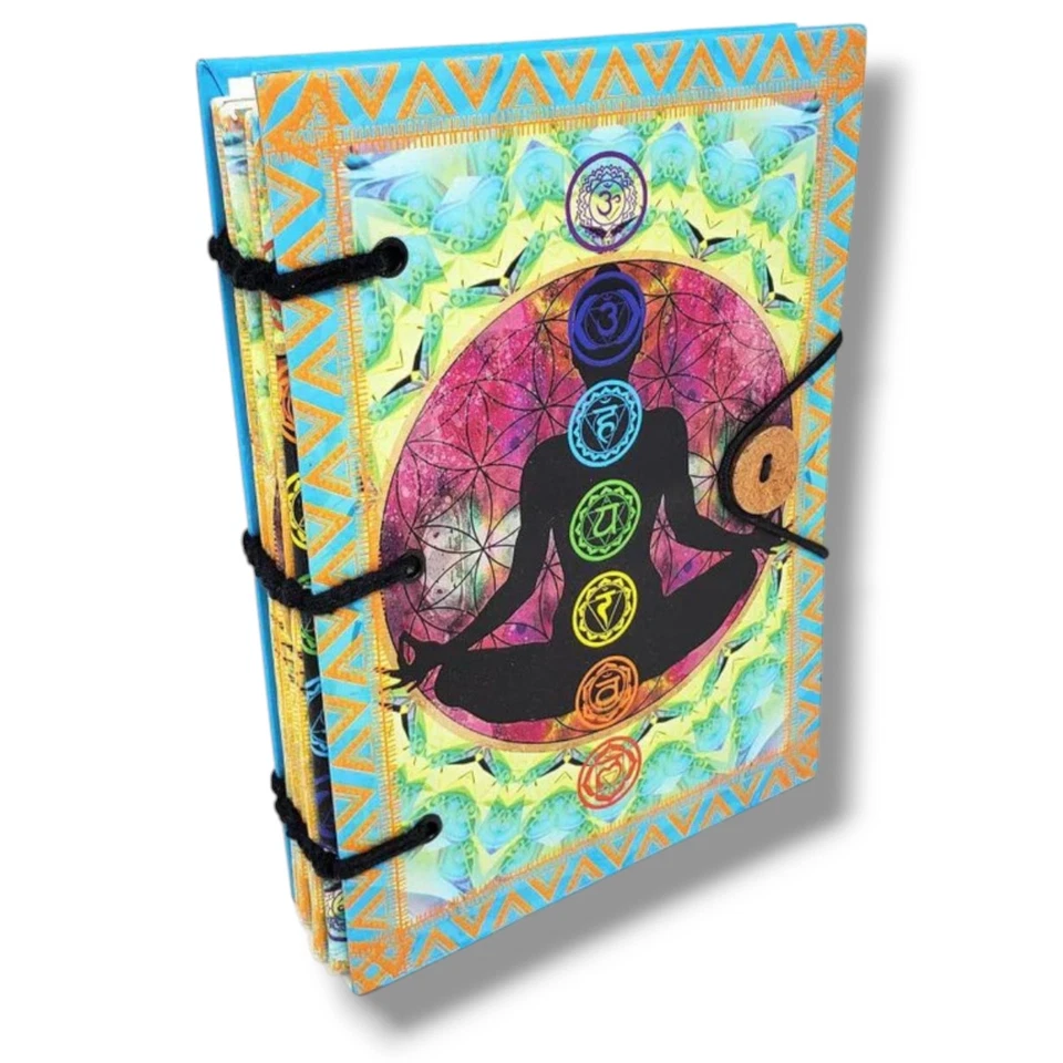 Hardcover Journal Notebook 5"x7" Inch Artisan Made Seven Chakra Spiritual Cover  - Image 3 of 3