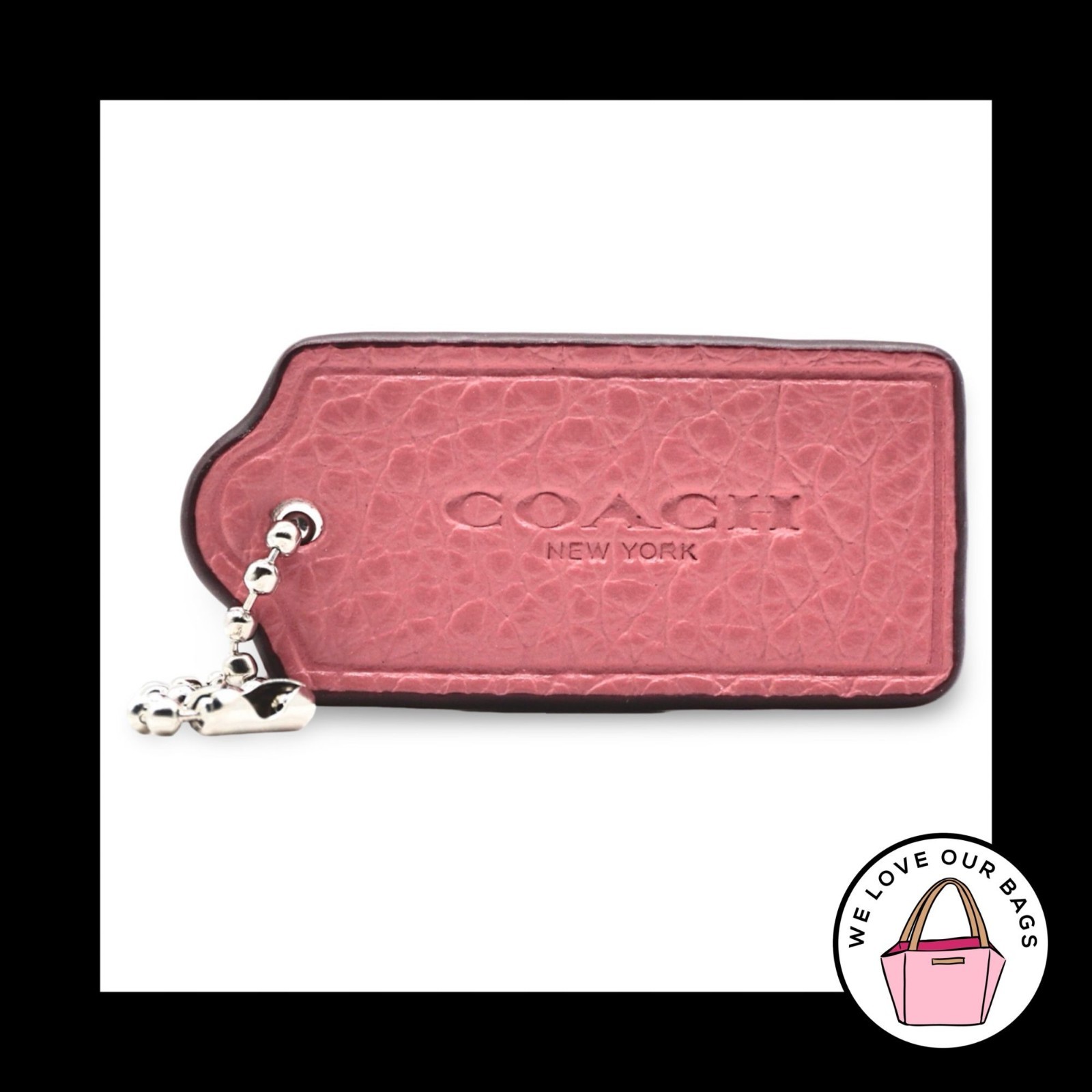 Pink Leather COACH Key Fob Bag Charm
