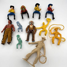 Vintage Toy Cowboy  Indian Figures Hard Plastic Lot Of 11 from 1950  s