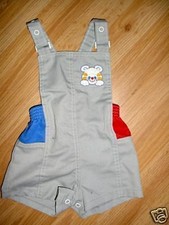 VINTAGE BOYS CARTERS JOHN JON OVERALLS Shorts 18 mo-18 months