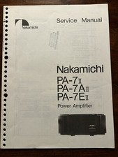 Nakamichi PA-7II PA-7AII Amplificatore di Potenza Manuale di Servizio Originale Originale