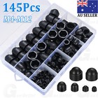 <!--F#f_0-->145pcs M4-M12 Dome Hex Bolt Nut Head Caps Cover Against Protection Plastic Black<!--F/-->