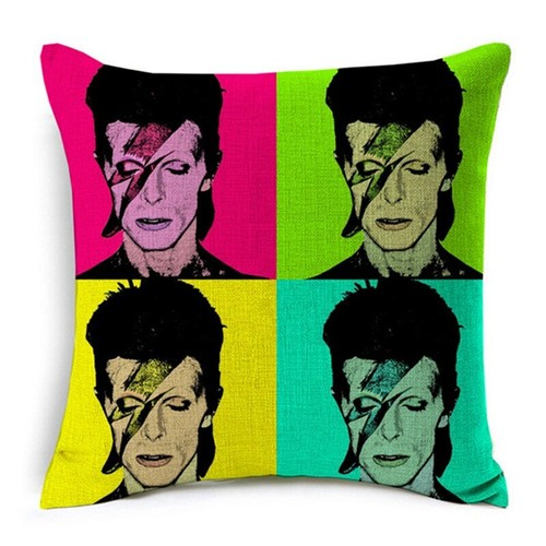 Europe American Rock POP Style Colourful David Bowie Cushion Cover Home - Picture 12 of 26