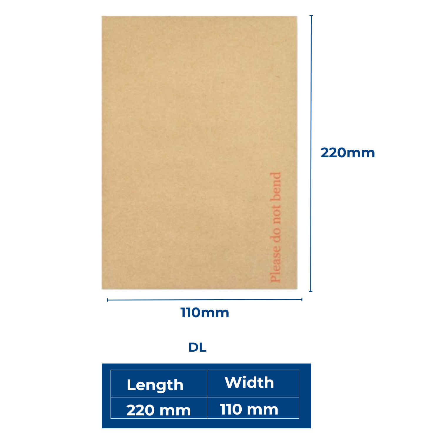 Manilla Brown White Please Do Not Bend Hard Board Backed Envelopes - DL C6 A5 A4