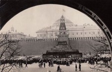 Postcard RPPC Red Square The Lenin Mausoleum Moscow Russia 