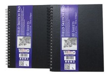 2 Pk U.S. Art Supply 8.5" x 11" Hardcover Sketch Book 80 Sheets 70 lb 110gsm 