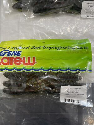 Gene Larew Salt Lures 3.5  Biffle Bug Jr. Dk Watermelon Neon TBBJ9498-8 8 Ct New