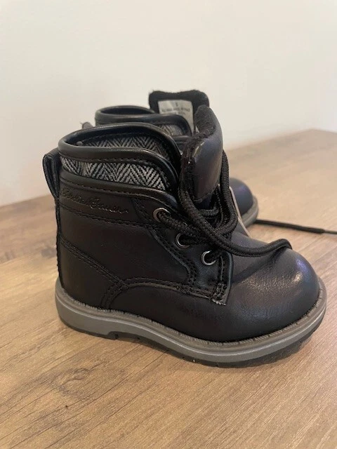 New Eddie Bauer Size 5 Black Lace Up Toddler Boots - Image 3 of 4